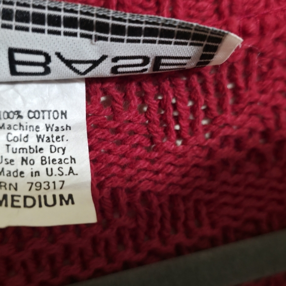 Vintage Knit 100% Cotton Red Cardigan Sweater | 90s Vibe Button Down Long Sleeve - Picture 9 of 11